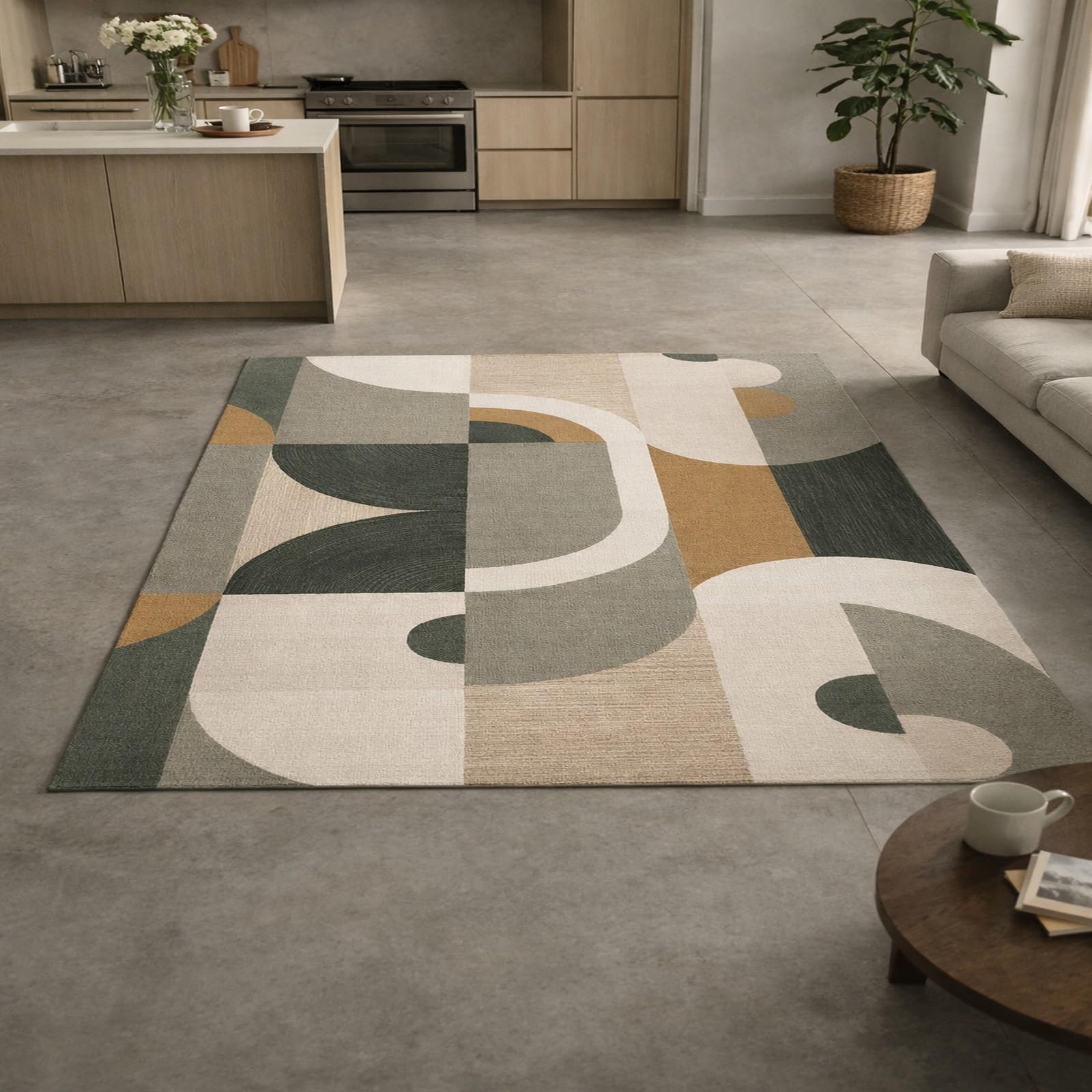 Tapis de salon moderne abstrait 200x300cm de haute qualité pour intérieur chic