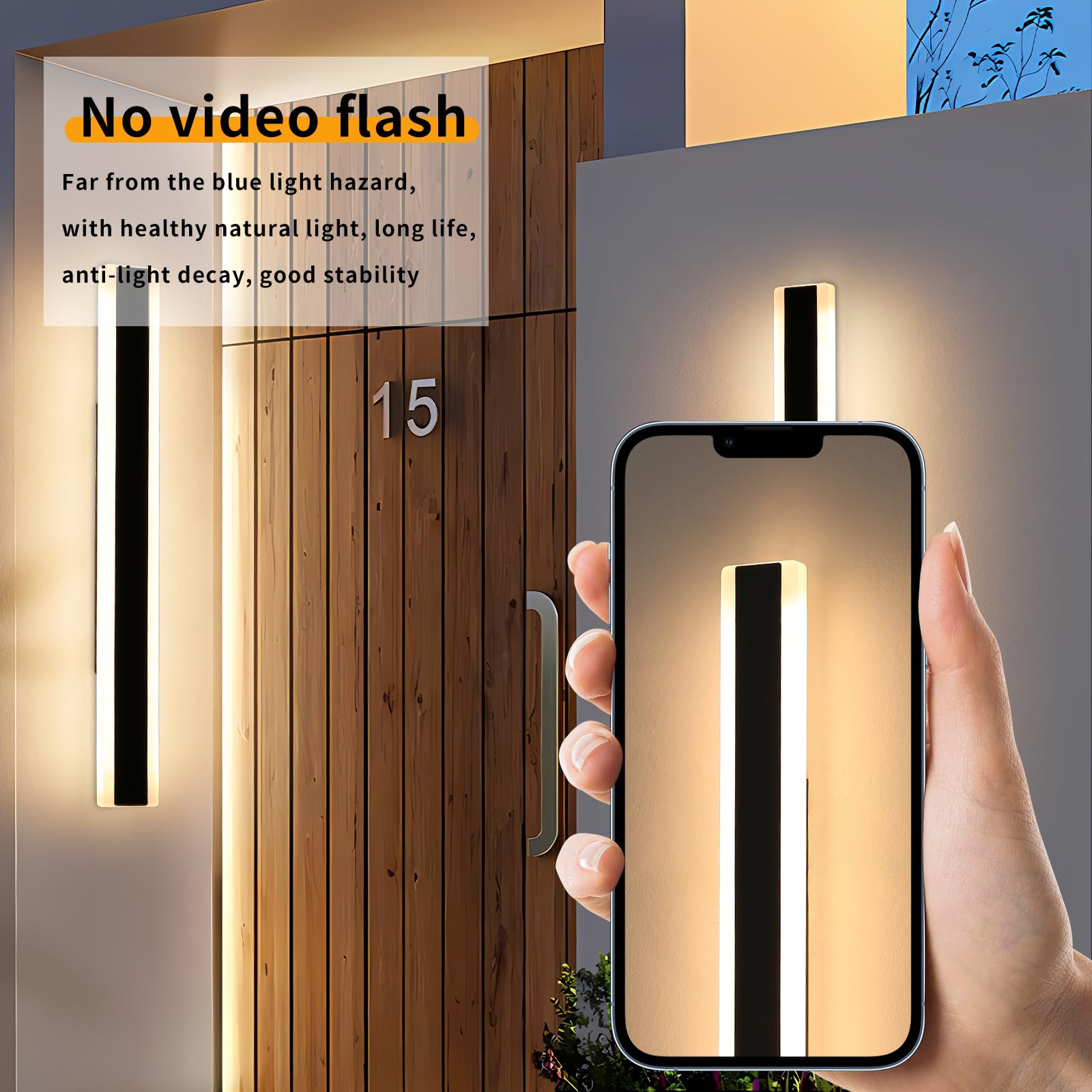 Mikeru 2Pack 31.4inch Outdoor Wall Lights, 3000/4500/6000K 3 Color