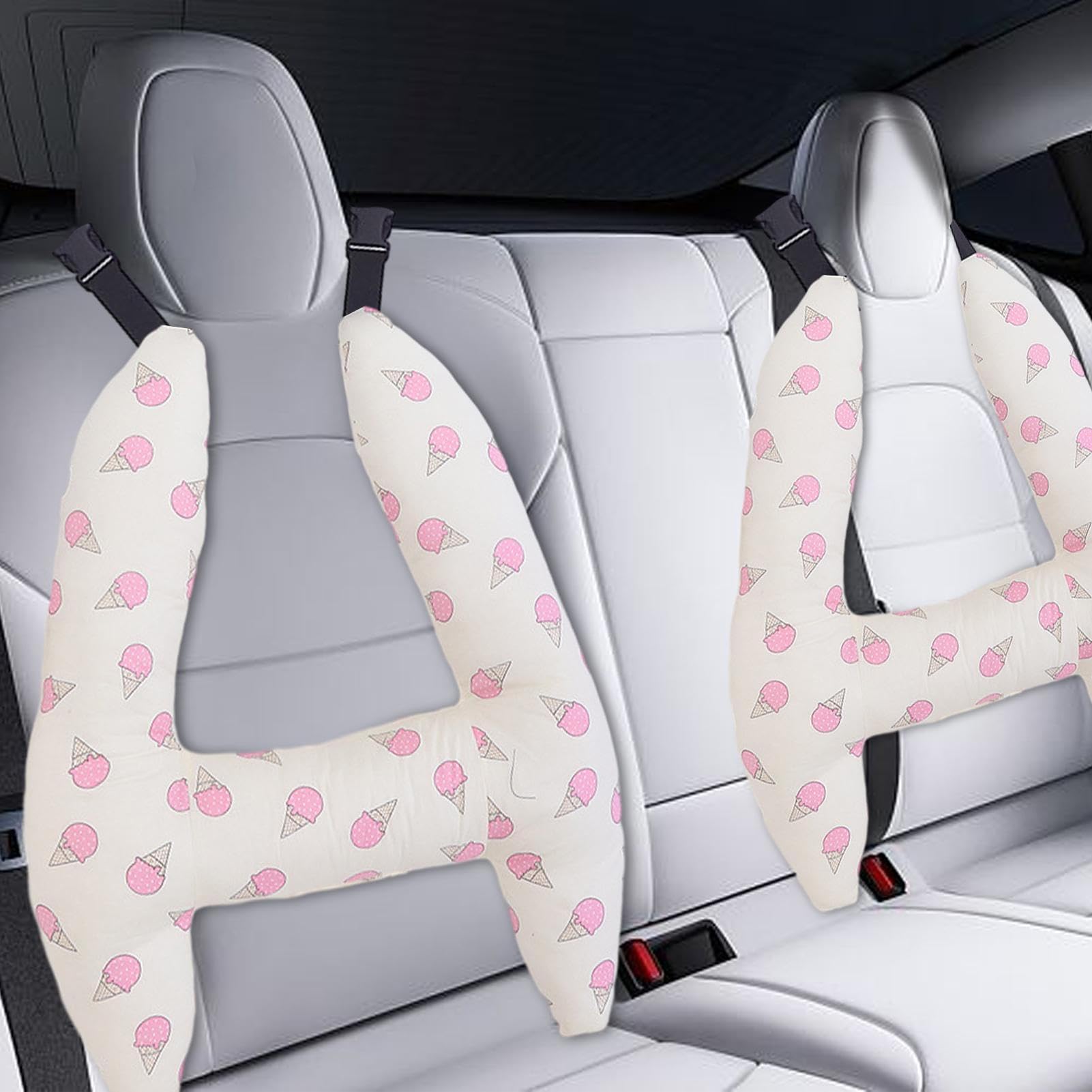 Apoyo para reposacabezas de Coche para niños, Almohada de Cuello con diseño de curvatura para niños, Almohada de avión Transpirable, Lavable a máquina, reposacabezas de Coche para avión, Cuello