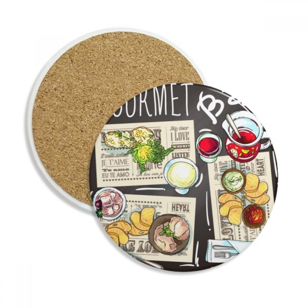 Dessous de verre en céramique absorbante pour tasses et mugs | Set de 2 pièces pour la table
