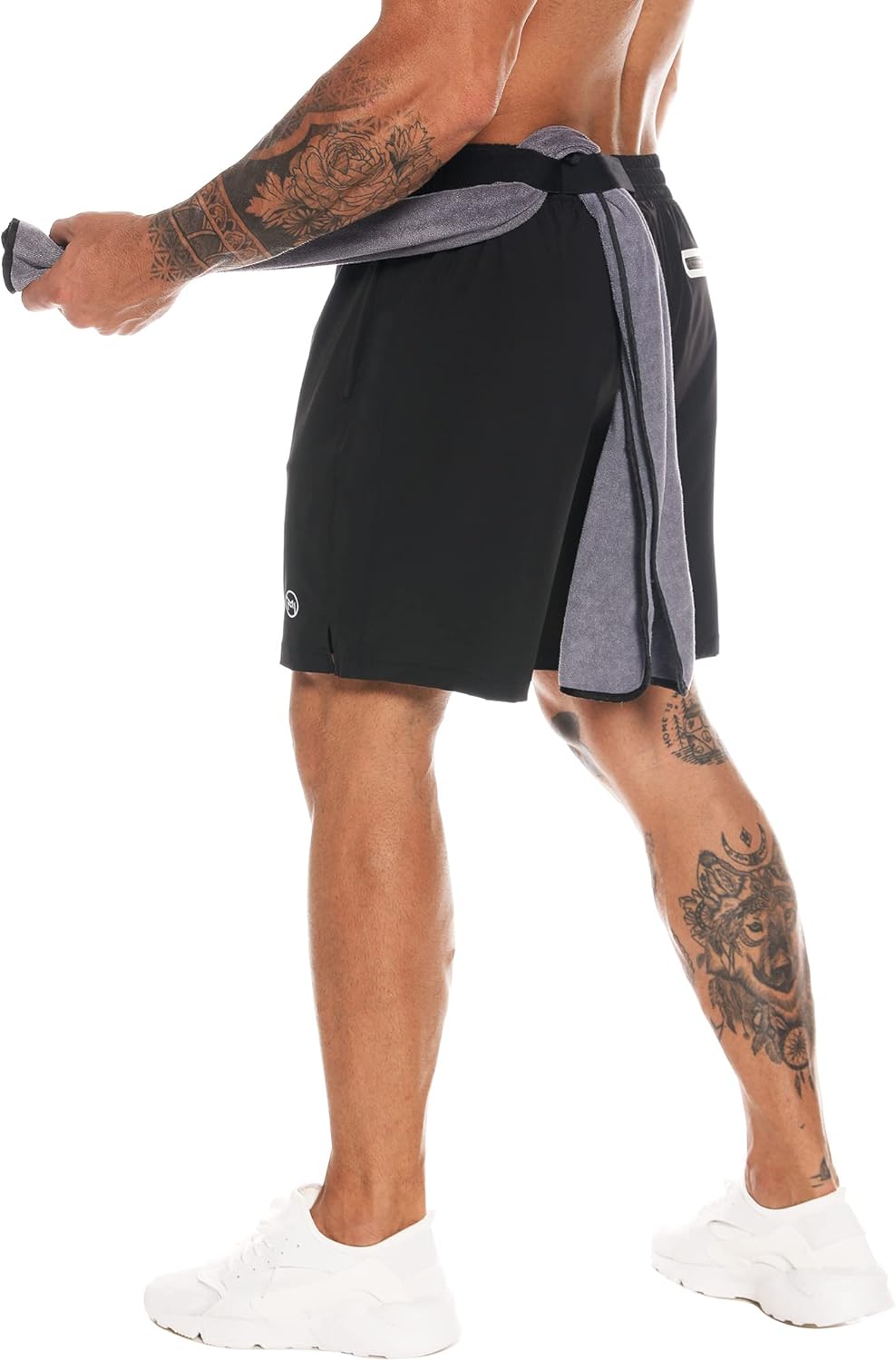 Men's 2 in 1 Workout Running Shorts 7" Quick Dry Athletic Shorts with Liner Gym Training Short for Men with Towel Loop