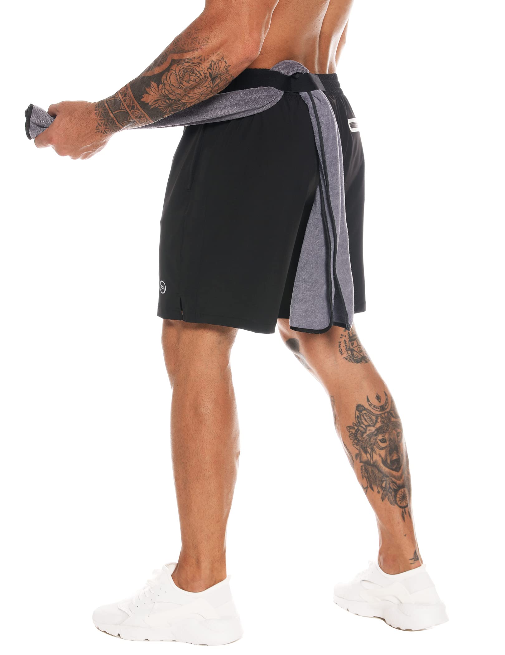 Herren 2-in-1 Workout Laufshorts 7" Schnell trocknende Athletic Shorts mit Liner Gym Trainingsshorts für Männer