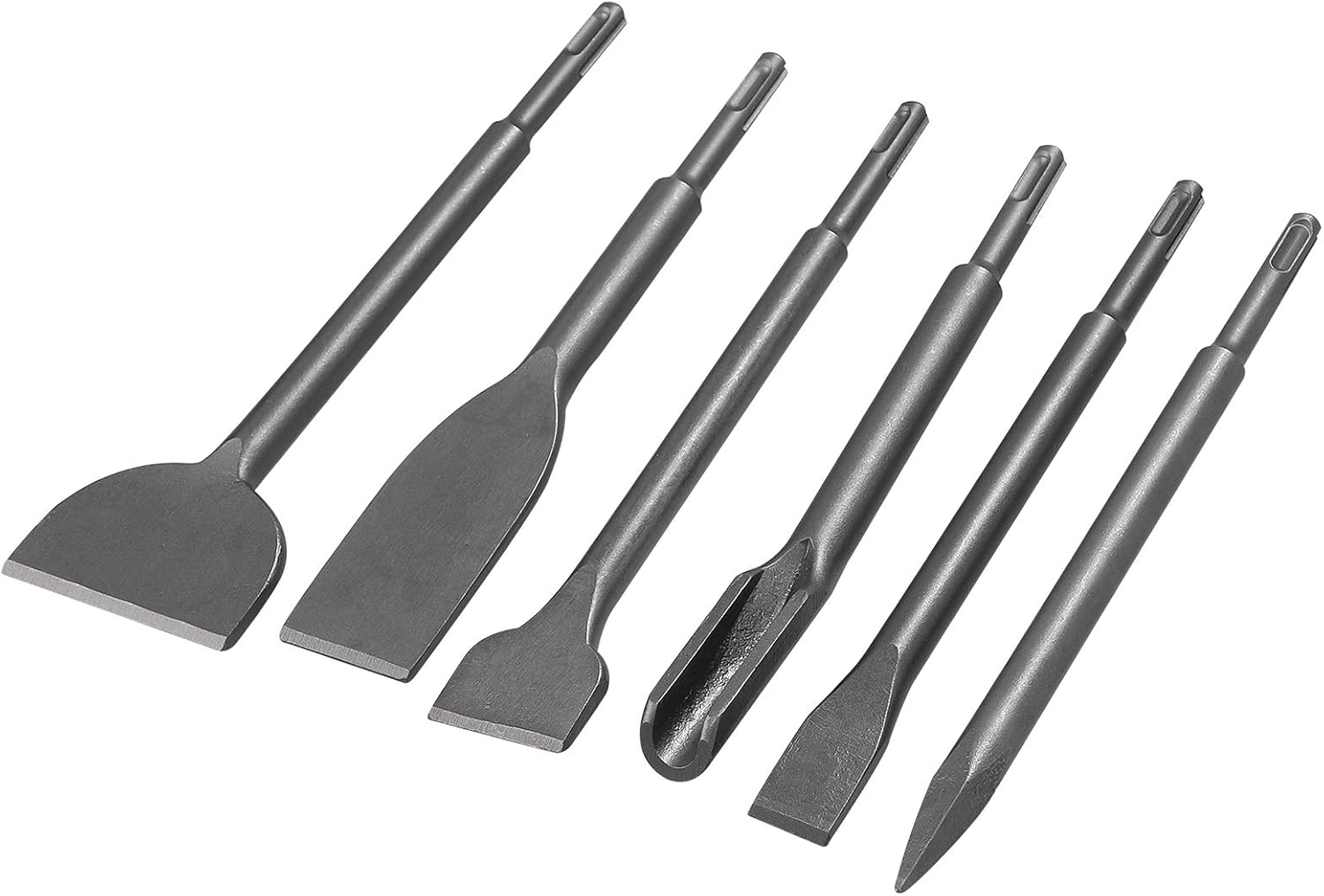 EYPINS 6Piece SDS Plus Chisels Set 15mm75mm, Tile Chisel, 3 Pcs Flat