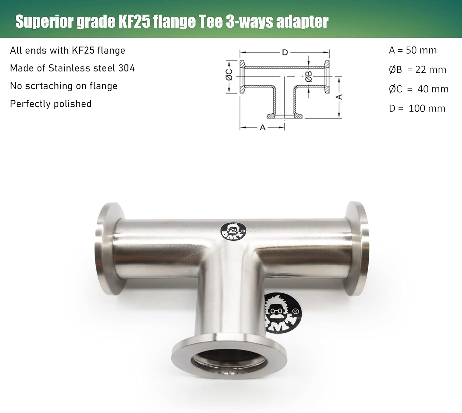 Best Cyber Deals 🔥 Superior Grade ISO-KF NW25 KF25 Flange Tee Fitting (KF25 Equal TEE) Free Shipping Offer Superior Grade ISO-KF NW25 KF25 Flange Tee Fitting (KF25 Equal TEE)