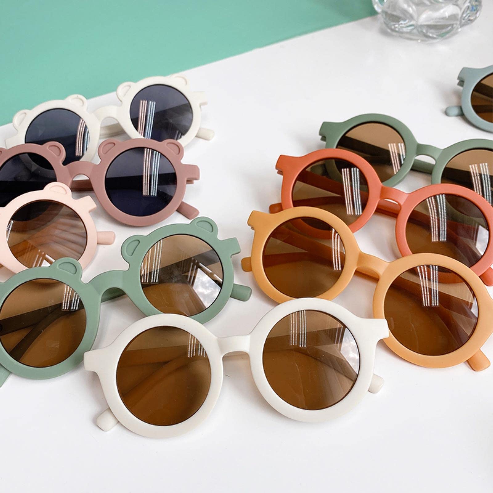 Lunettes De Soleil Enfant Léopard - Protection UV - Forme Ronde Mignon Ours - Fille Et Garçon