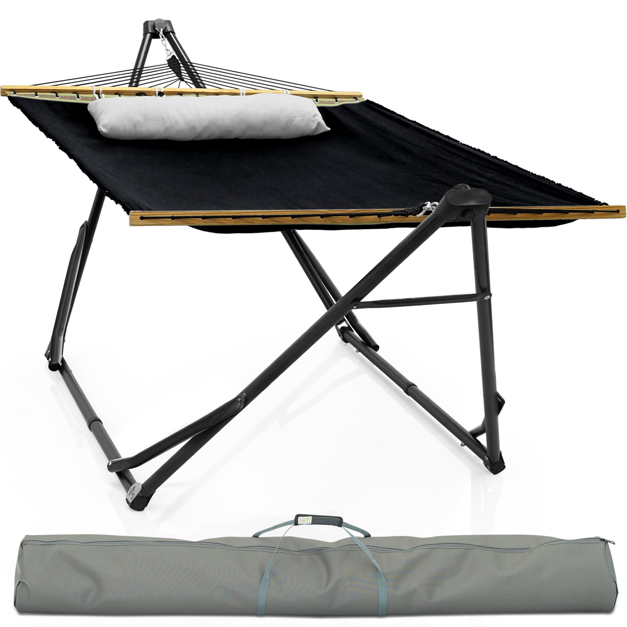 Tranquillo Unity Signature Steel Hammock Stand 800 lbs Heavy-Duty Frame with Smooth Noiseless Swing Pre-Assembled for Quick Setup