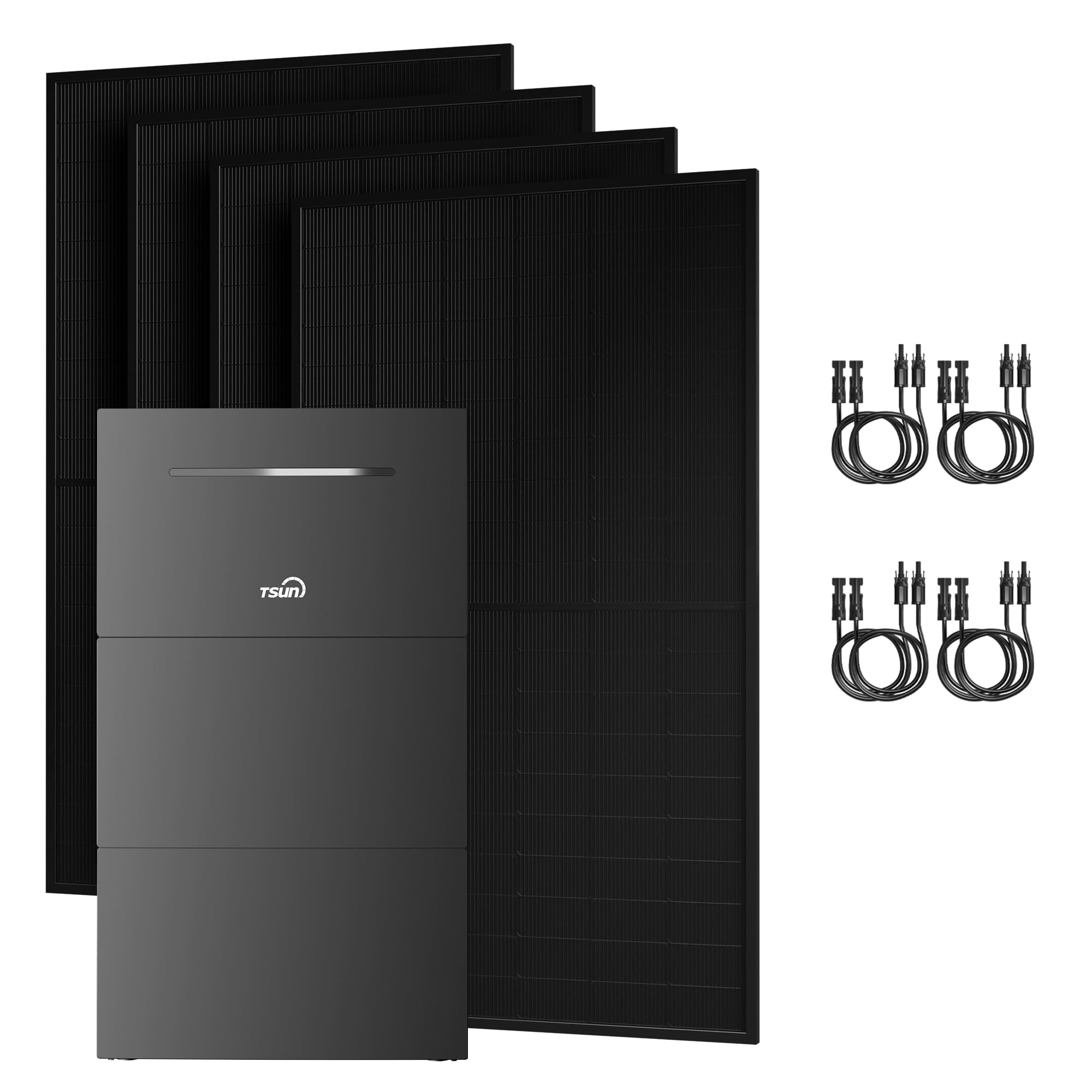 Powerness® TSUN MSU4000Elite, 12kWh Speicher mit Akku, 4x 500W Solarpanel