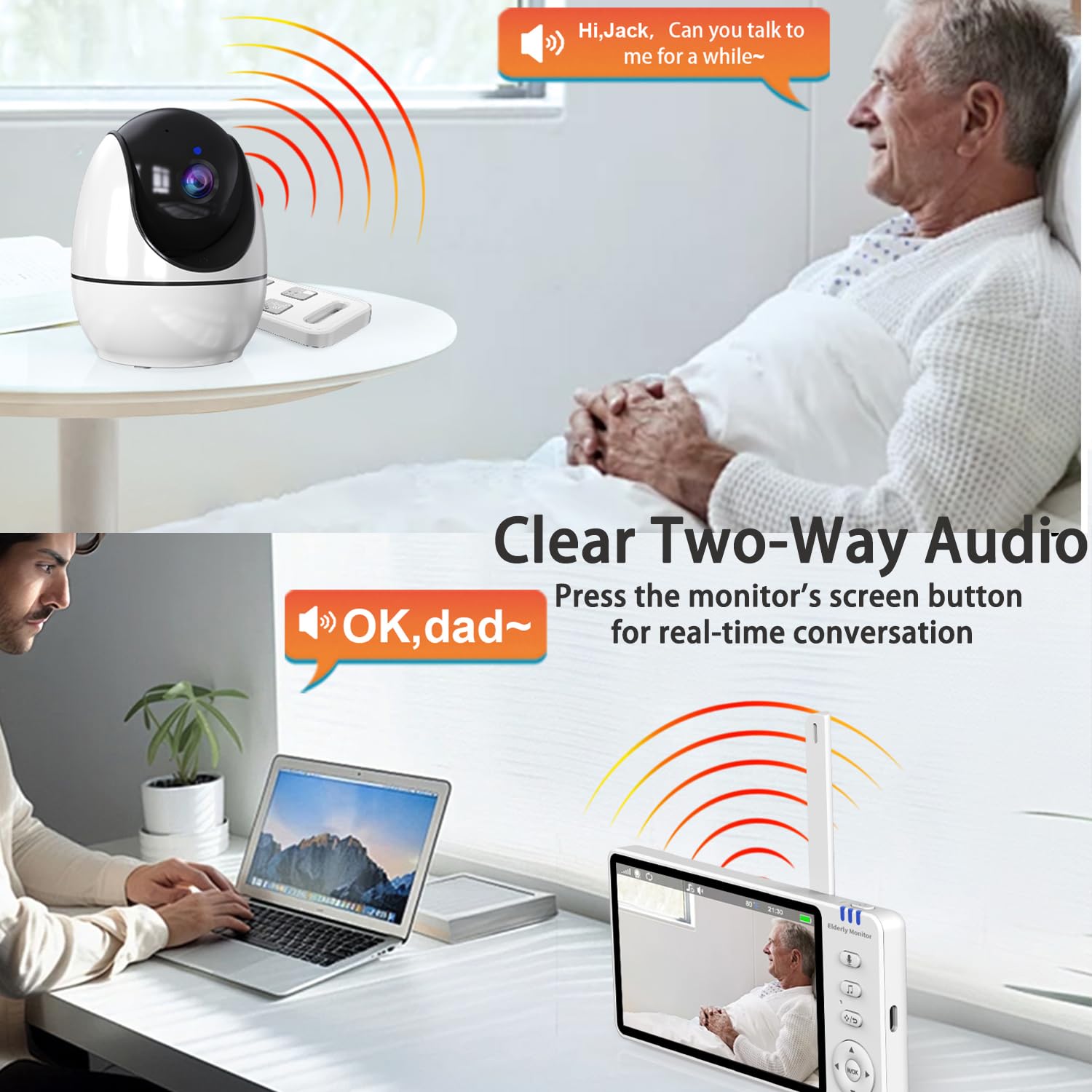 Dementia Patients At Home Elderly Monitor With Camera And Audio