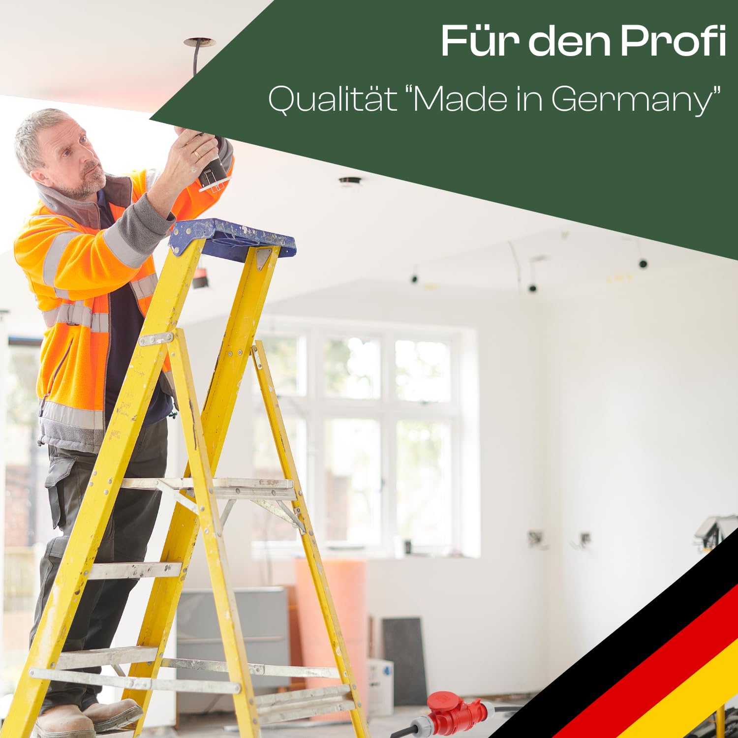 Adapterleitung für Starkstrom CEE Verlängerungskabel H07RN-F 5G6mm² 32A Stecker auf 63A Kupplung zum Anschluss von schweren Maschinen, und Werkzeugen (1)