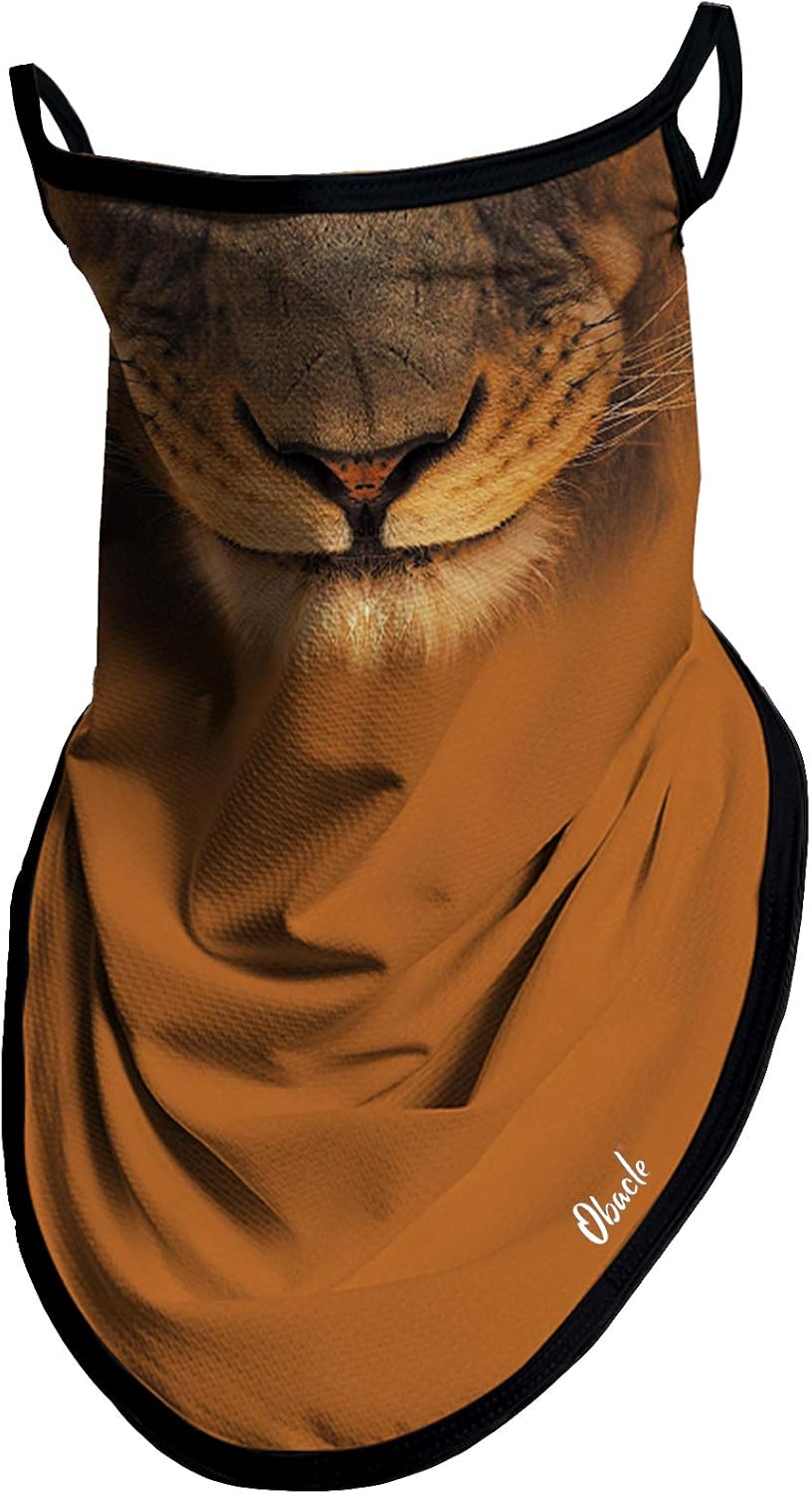 Obacle Neck Gaiter Face Mask with Ear Loops Bandana Face Mask Scarf Face Cover for Men Women