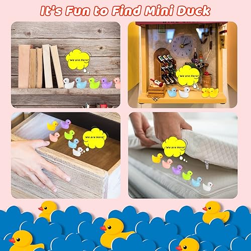 Miniatura 7 de KIMOBER 150 piezas de mini patos de resina, multicolor, microfiguras de pato en miniatura para jardín, paisaje, acuario, decoración de casa de