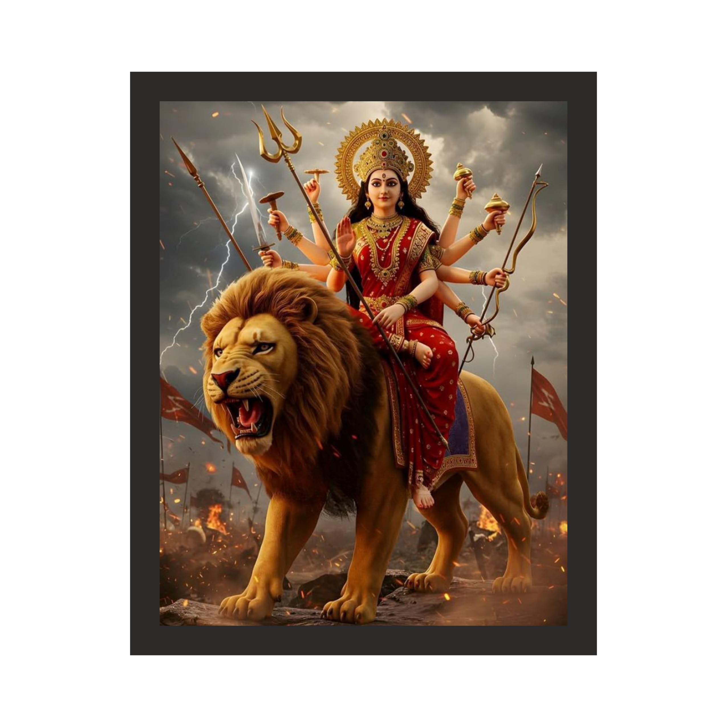 Maa Durga Lion Rider: 8x10