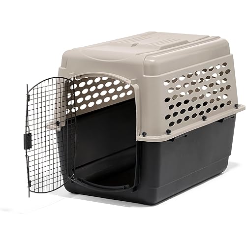 Petmate Vari Dog Kennel - Portable Dog Carriers & Crates for Large Dogs, Airline-Friendly, Durable Plastic, Pet Carrier For Home and Travel, 36 Inches, Taupe and Black