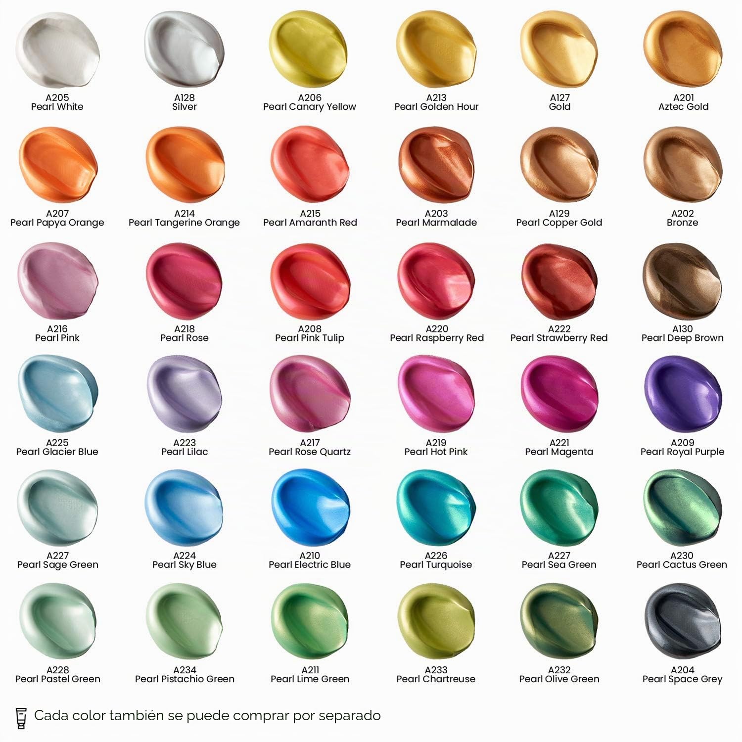 ARTEZA Pintura acrílica metálica | 36 colores | 36 tubos de 22 ml | Pinturas acrílicas para lienzos | Acrílicos resistentes no tóxicos | Tubos de pintura acrílica para artistas, principiantes y niños