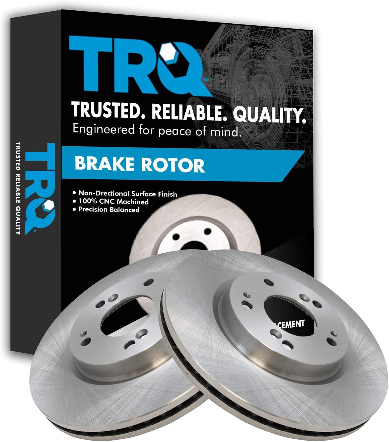 TRQ Front Disc Brake Rotor Pair Set for 200 / Avenger/Caliber/Cirrus/Compass/Eclipse/Galant/Lancer/Outlander/Outlander Sport/Patriot/Sebring