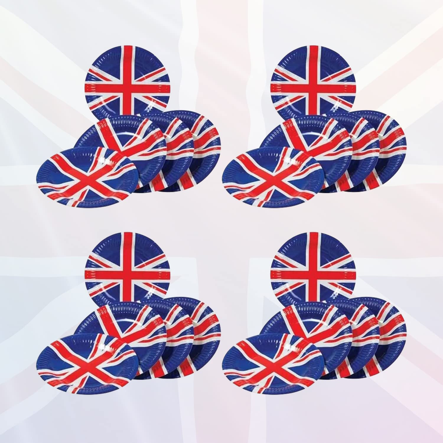 Union Jack Party-Set – Inkl. Pappteller (23 Cm), Becher (266 Ml), Wimpelkette & Mehr Für Britische Mottopartys