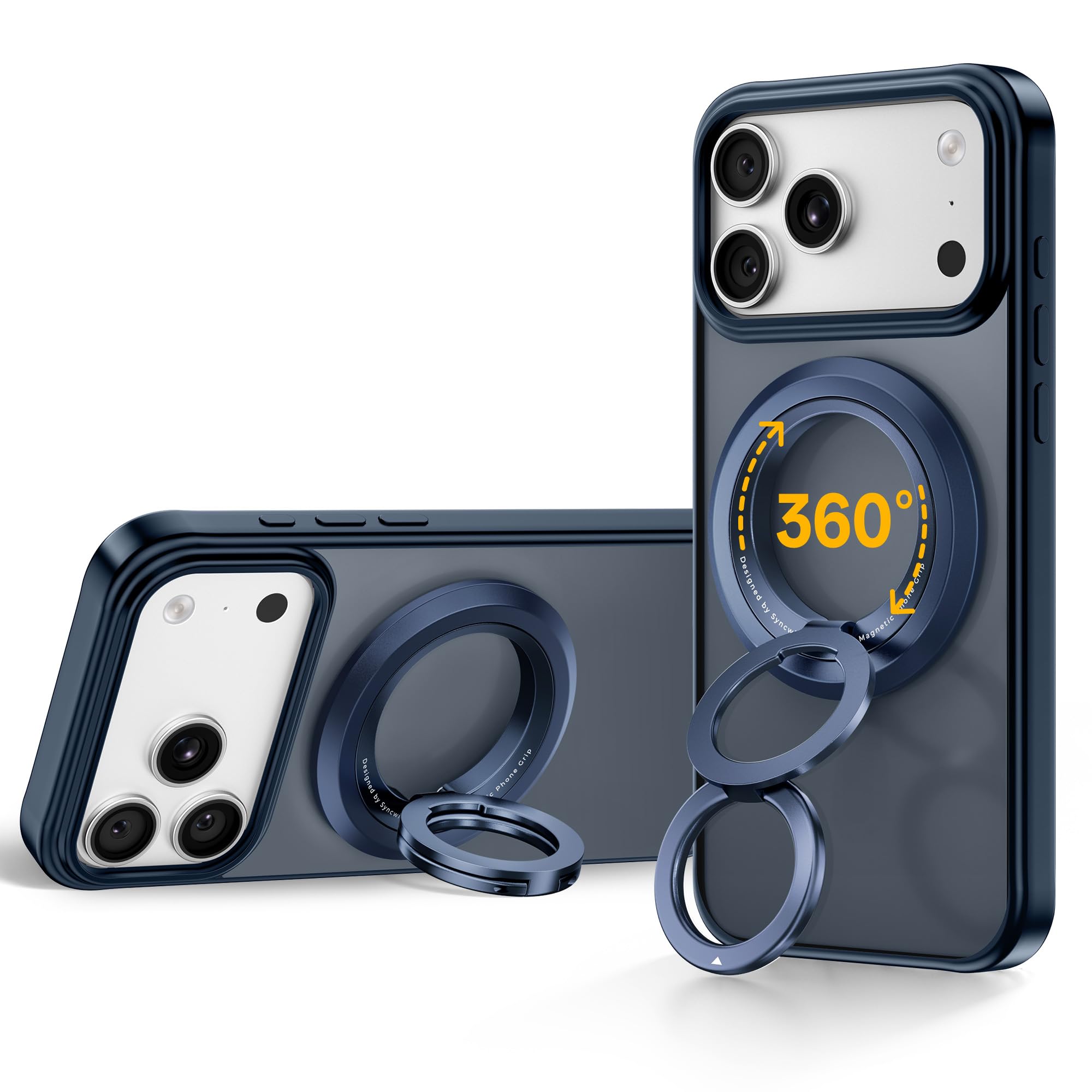 SYNCWIRE MagSafe用スマホリング - 360°回転スマホリング マ…