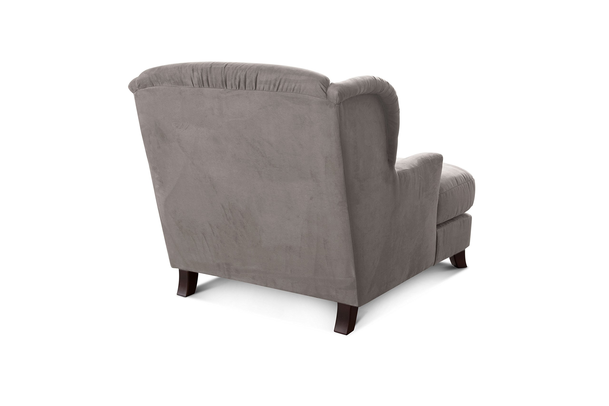 Cavadore XXL-Sessel Assado / Großer Polstersessel mit Holzfüßen und großer Sitzfläche / Inkl. 2 Zierkissen / 109 x 104 x 145 / Mikrofaser Anthrazit