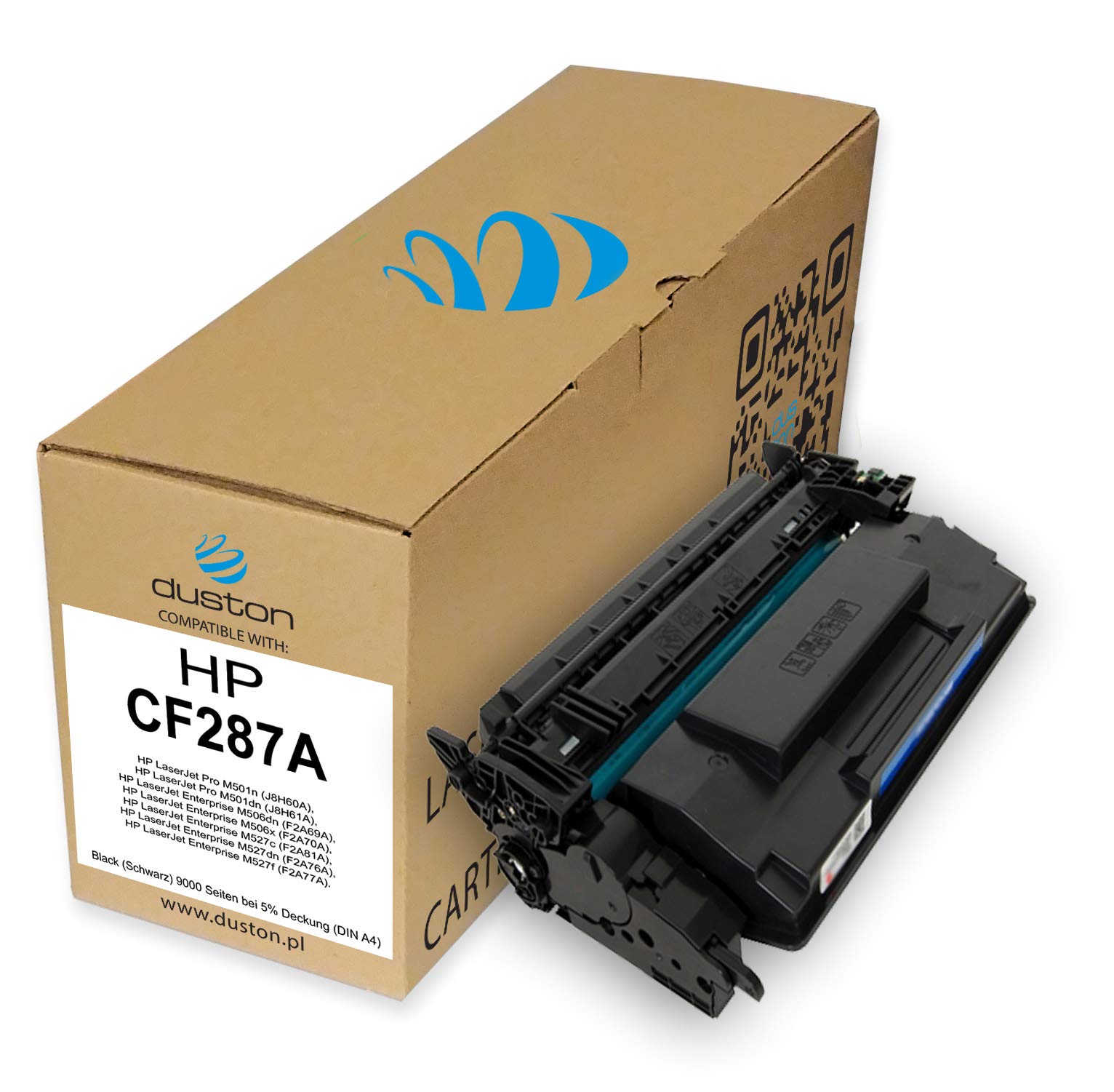 duston 2X CF287A, 87A Negro Toner Compatible con HP LaserJet Pro M501 Enterprise M506 M527