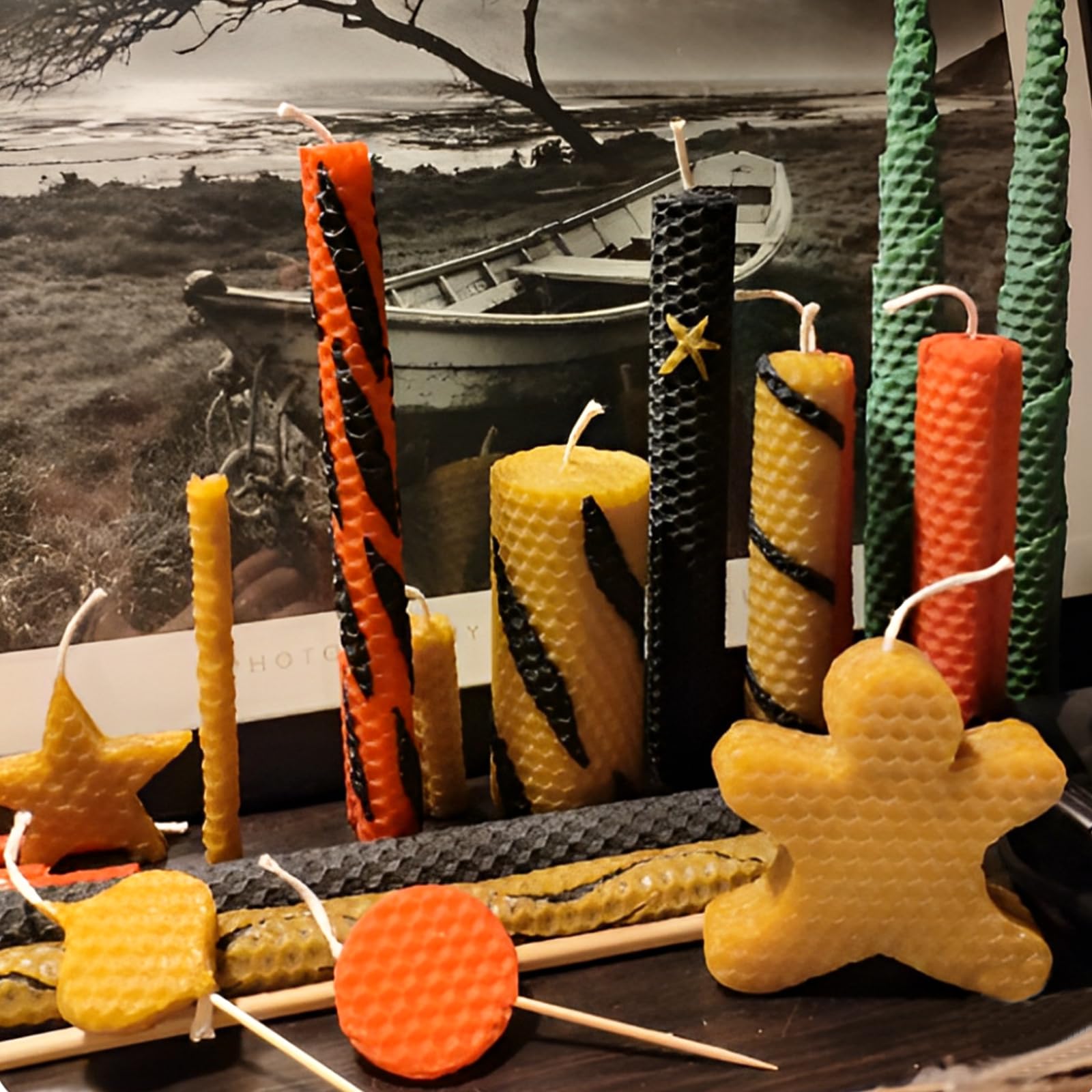 GBACHOOSE 24PCS Beeswax Candle Making Kit 8x8 Inch Beeswax Sheets for Candle Making, 12 Colorful Beeswax Sheets Create Your Own Unique Candles - Image 5