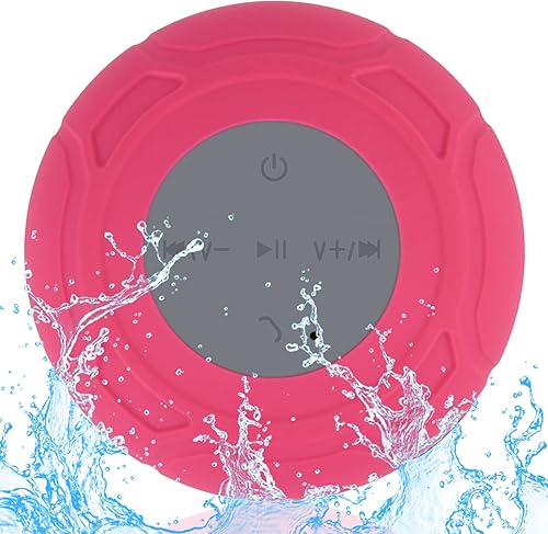 Miniatura 7 de Altavoz de ducha Bluetooth impermeable portátil inalámbrico resistente al agua manos libres altavoz con micrófono incorporado, ventosa para baño azul