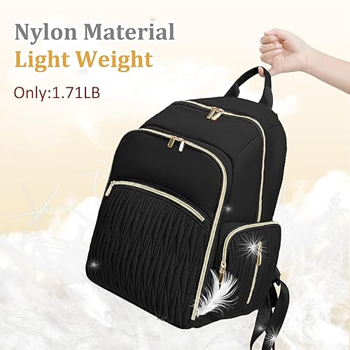 Miniatura 4 de miss fong Mochila para pañales  Bolsa de pañales para bebé con cambiador de pañales, mochila acolchada para pañales de viaje con 16 bolsillos