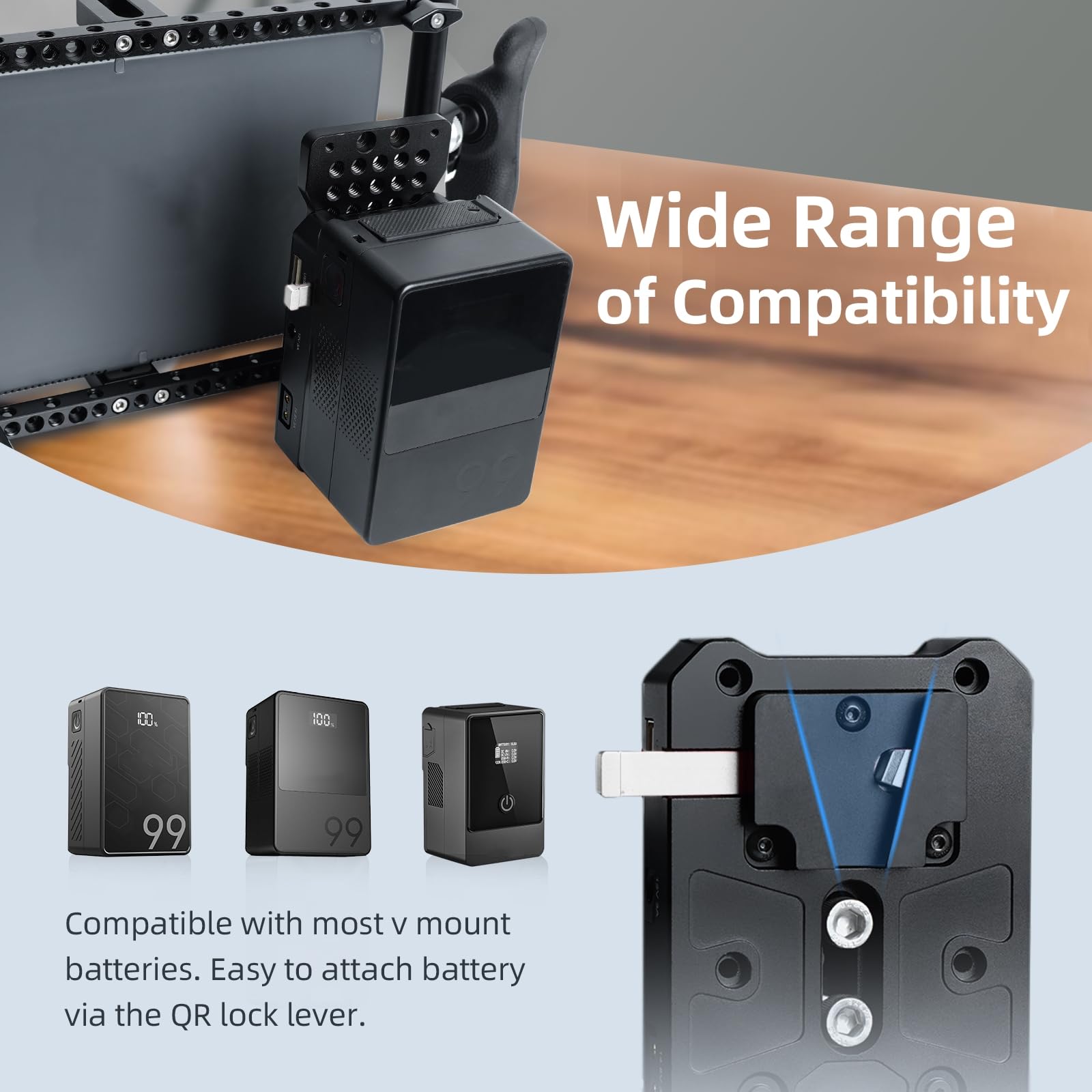 Neewer PS099EP Mini V Mount Battery 6800mAh 99Wh 14.5V With 100W PD Fast Charging, Dual USB C/D Tap/BP/USB A/Dual DC Ports, OLED Display, Compatible With BMPCC 4K 6K Camera Buy, Best Price