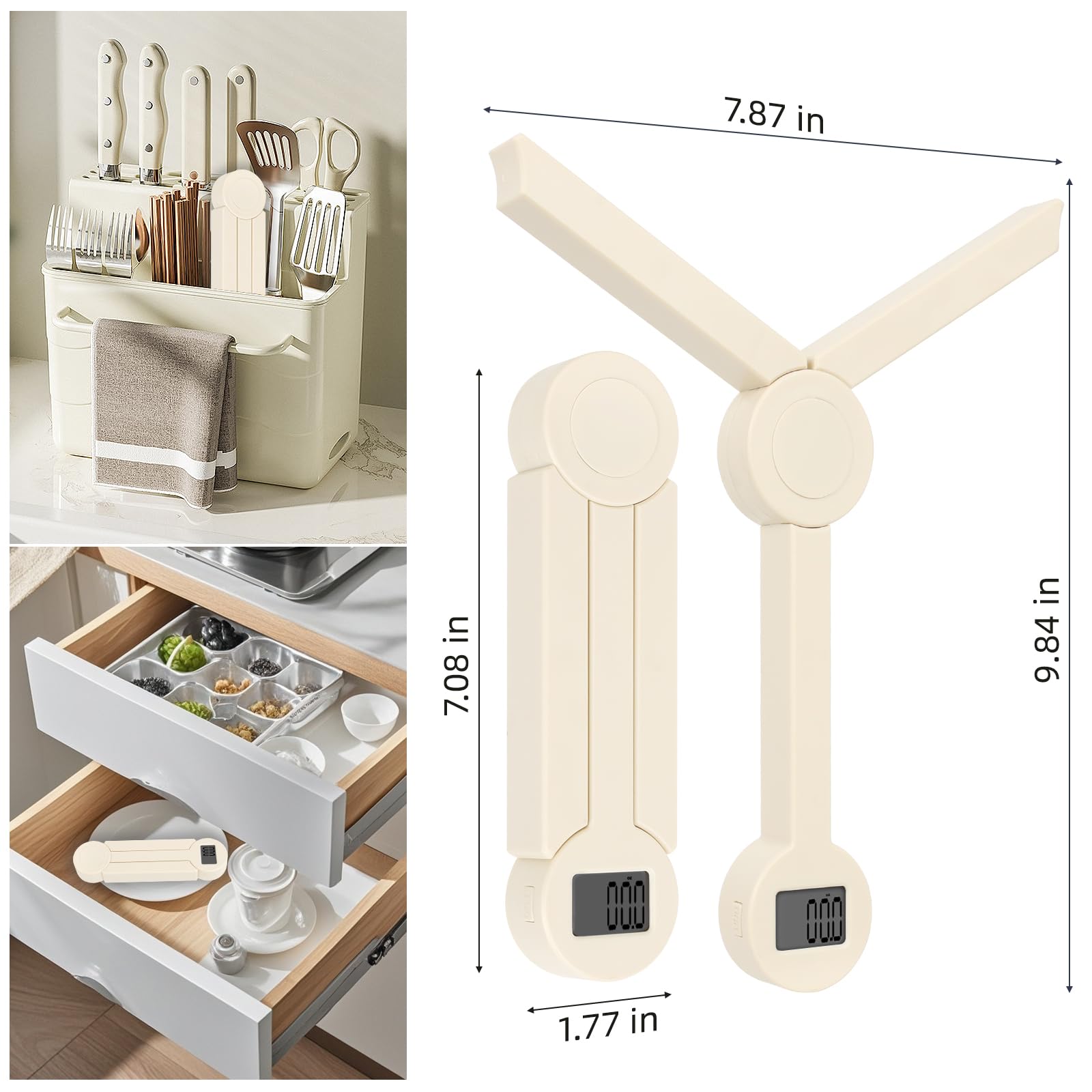 Báscula portátil para alimentos, mini báscula digital plegable de bolsillo, herramienta de pesaje compacta para control de dieta, viajes y horneado diario