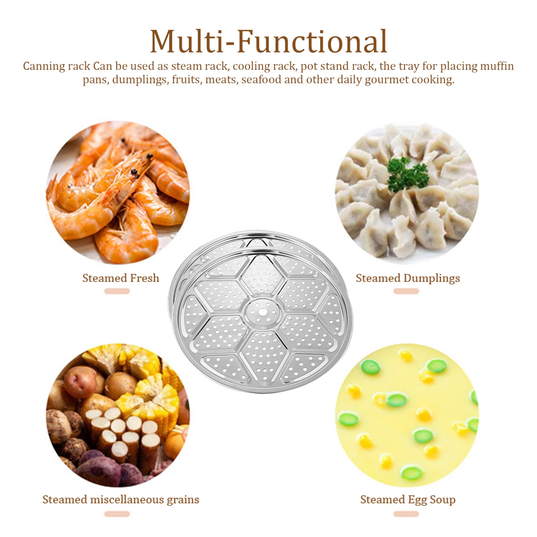 2-teiliges Dampfgarer Gestell Aus Edelstahl - 27,9cm Für Schnellkochtopf