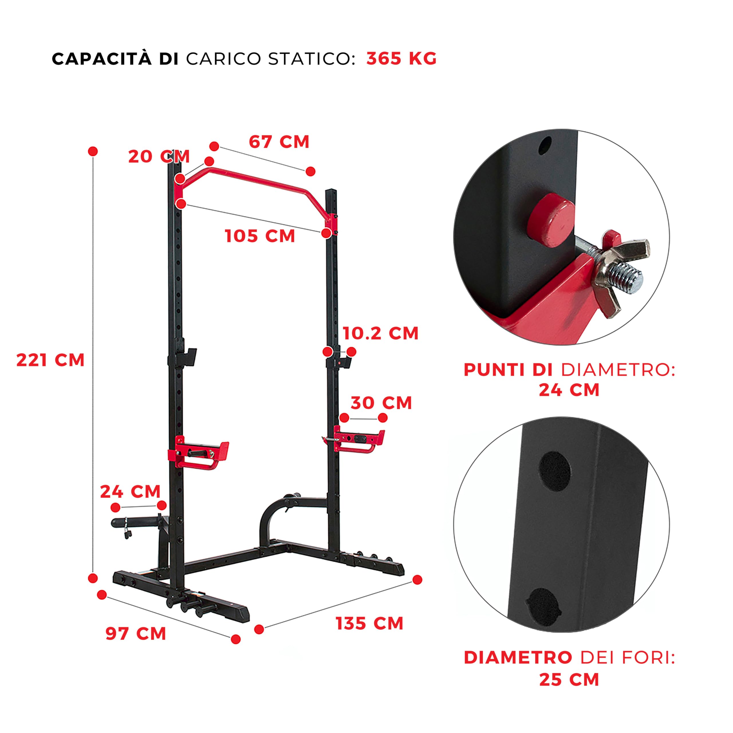 Sunny Health & Fitness Multifunzionale regolabile panca verticale Squat Rack, pressa per spalle, panca inclinata, file di manubri, riccioli bicipiti, stacchi da terra