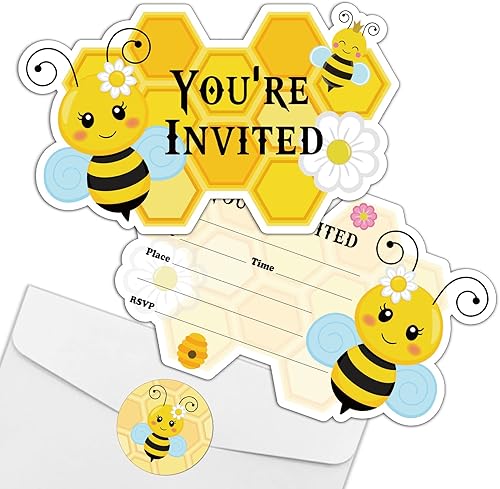 REWIDPARTY Lindas invitaciones de fiesta de elefante con sobres y calcomanías (juego de 15) con forma de elefante y buzón, invitaciones de fiesta