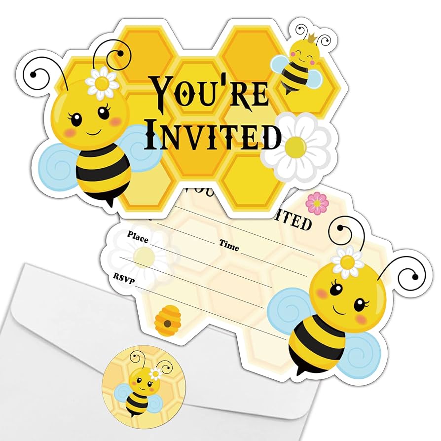 amazon-com-rewidparty-cute-bee-birthday-party-invitations-with-envelopes-stickers-set-of-15-honeycomb-shaped-fill-in-invitations-kids-party-invites-cards-party-supplies-favors-for-birthday-baby-shower-home for Free At Home Printable Invitations Amazon.com : REWIDPARTY Cute Bee Birthday Party Invitations with Envelopes & Stickers(Set of 15) Honeycomb Shaped Fill-in Invitations Kids Party Invites Cards Party Supplies Favors for Birthday Baby Shower : Home & for Free At Home Printable Invitations