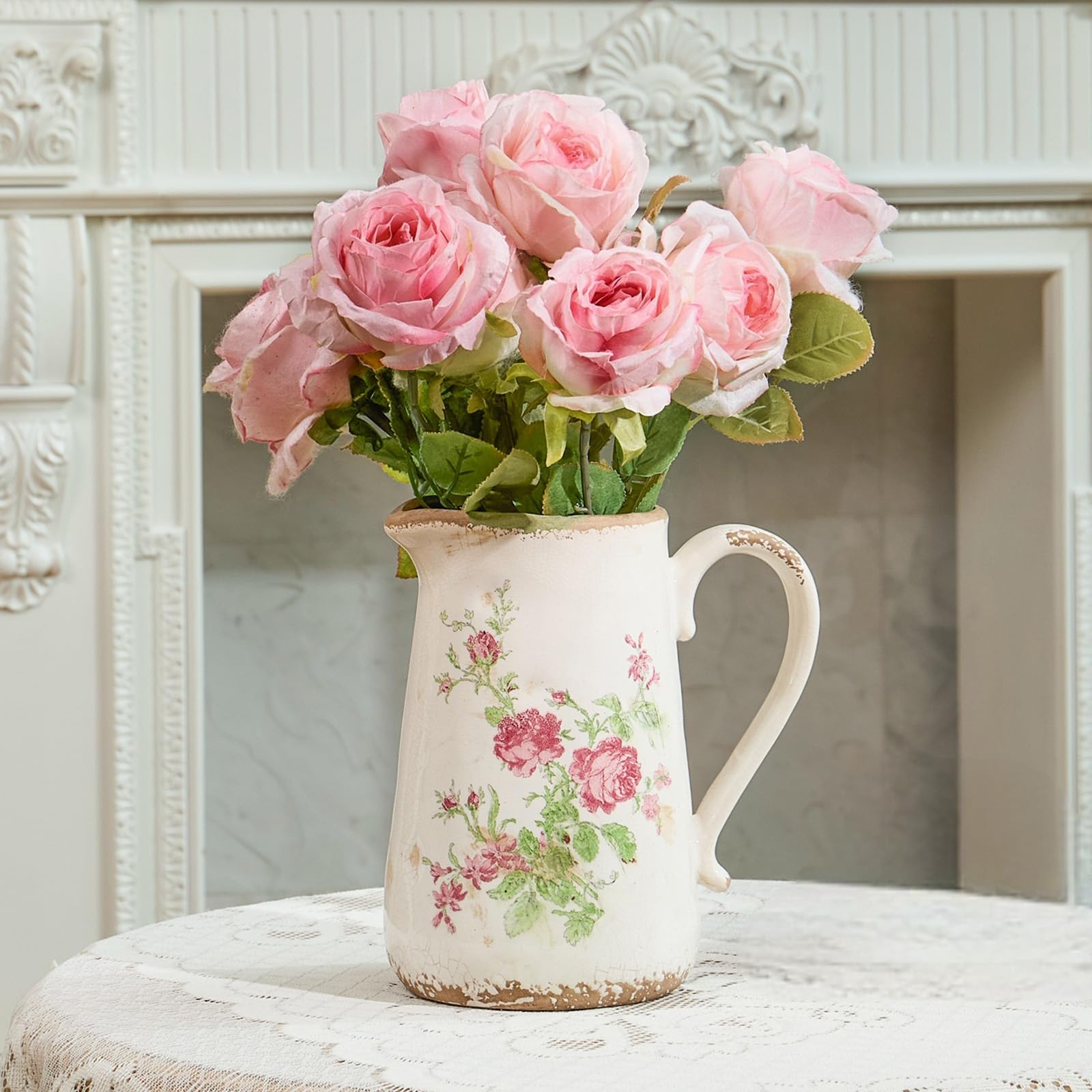 Amazon.com: Retro Rustic Large Ceramic Vase with Handle