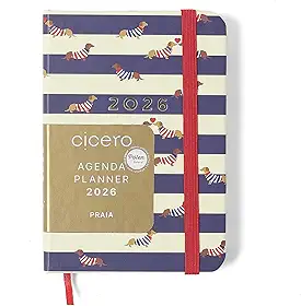 AGENDA PLANNER CICEROS 2026 PRAIA SEMANAL 9X13 CM CACHORROS