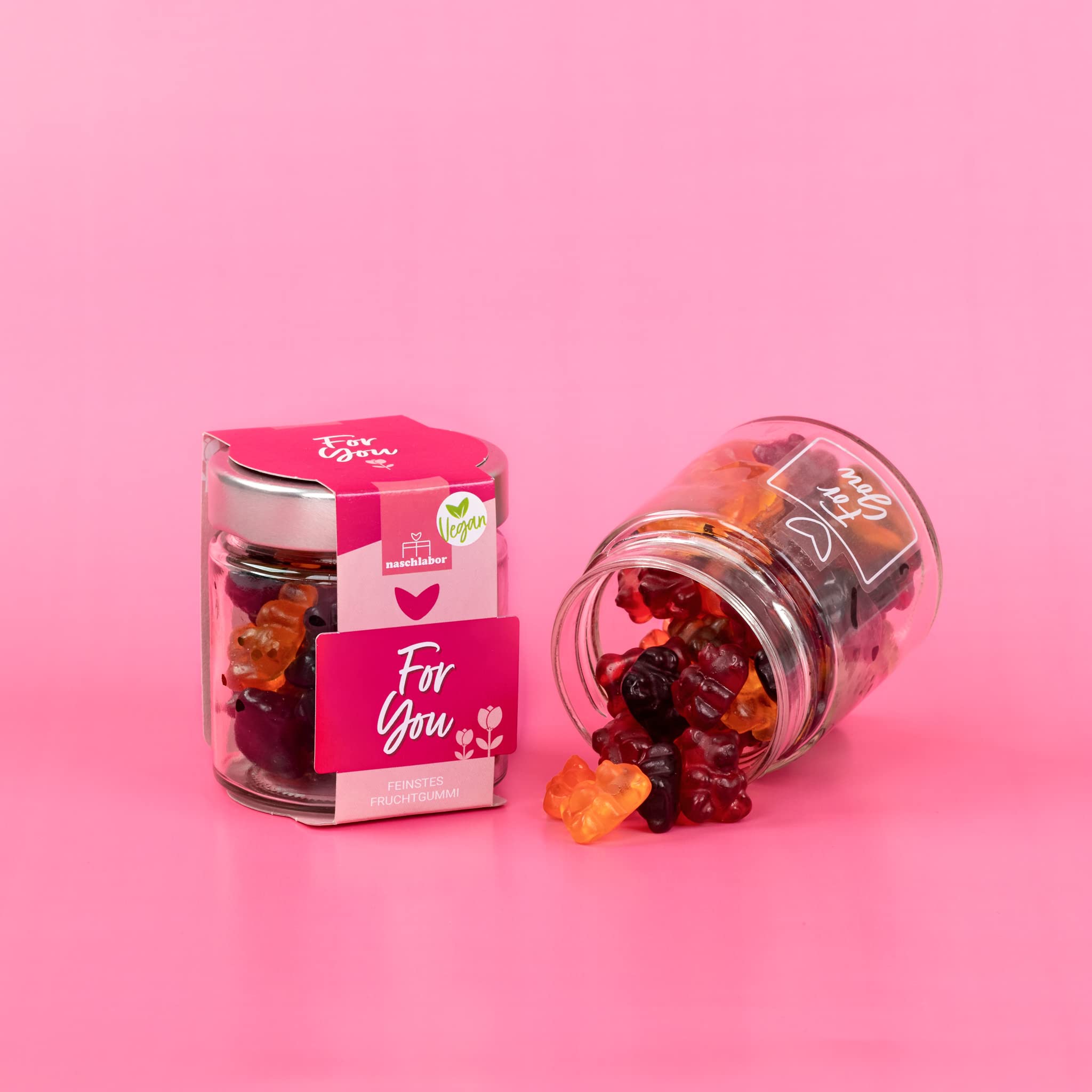 Vegan For You Fruchtgummis | 20% sortenreine Fruchtsäfte | Vegan | Ohne künstliche Farbstoffe und Geschmacksverstärker| Gluten- und Laktosefrei | Schönes Geschenk für Veganer und Vegetarier