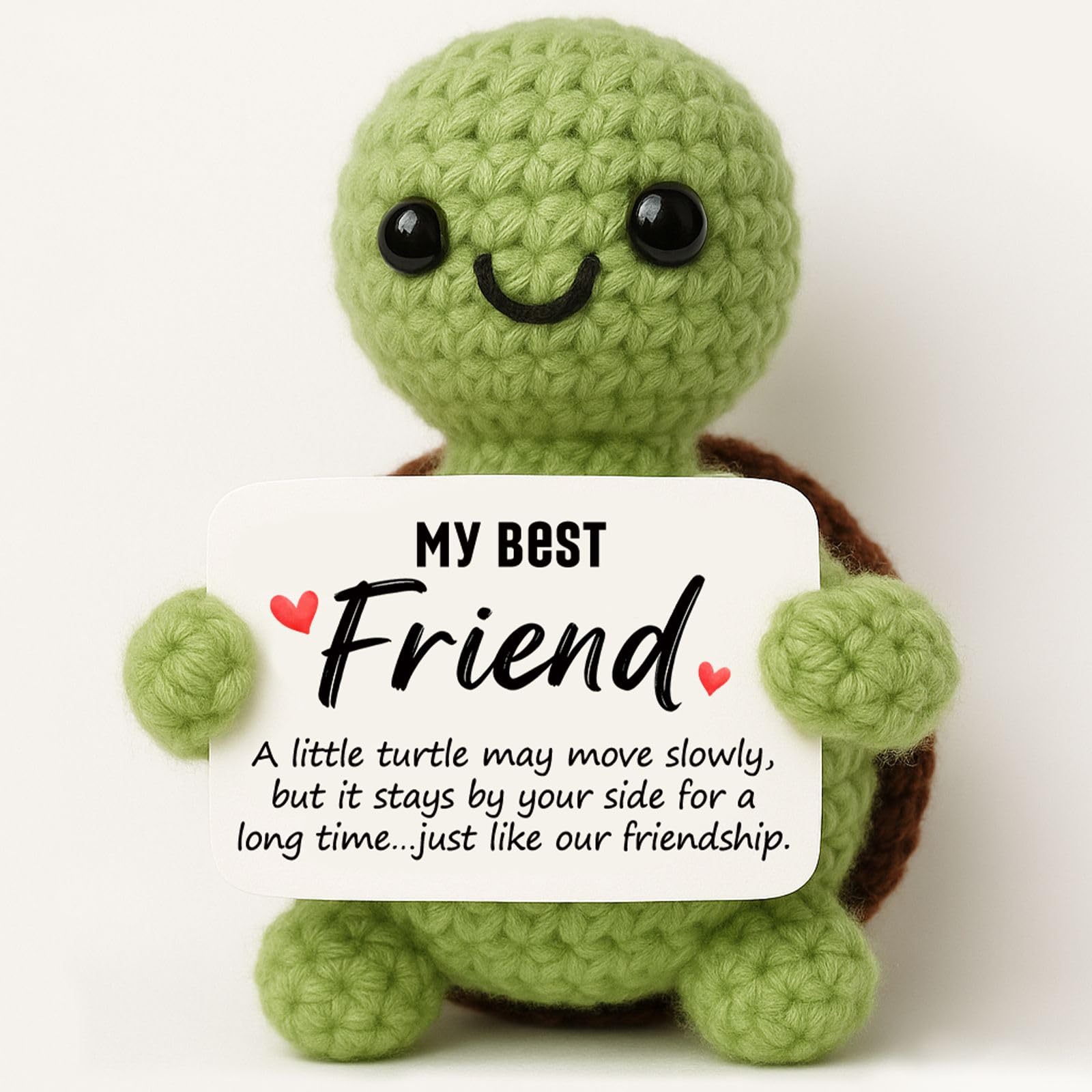 Tixlux Positive Turtle Gifts for Friends, Handmade Crochet Turtle, Good Luck | Emotional Support | Graduation | Birthday | Friendship Gifts for Women Men Bestie