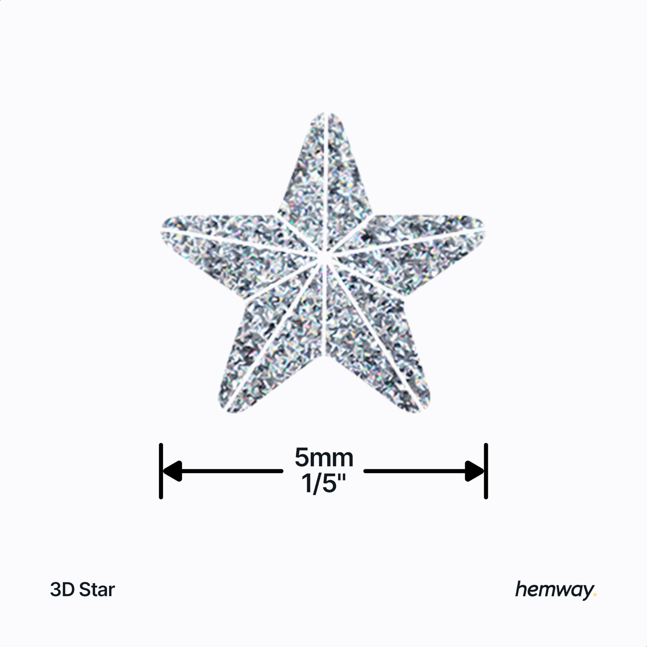 Hemway Ultra Sparkle Glitter 3D Star Shape, 50g, Silver Holographic - Image 3