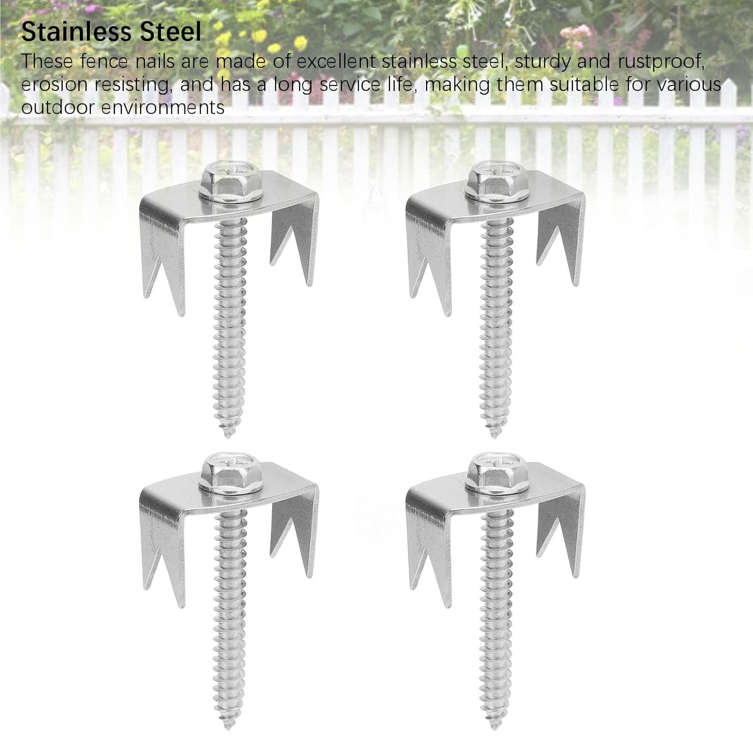 Fence Staple for Wire Fencing, 50PCS Stainless Steel Fence Nails Reusable Wire Fence Staple Fasteners Fence Screws with Wire Fixer for Wire Mesh and Woven Fences Garden