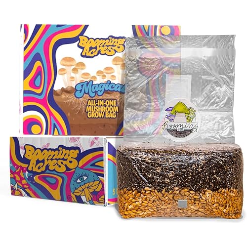 | The Magical 5lb All-in-One Mushroom Grow Bag | Mushroom Grow Kit | Harvest Your own Happiness | Discover The Magic of Growing Mushrooms - 5lb Grow Bag Mushroom Starter Kit