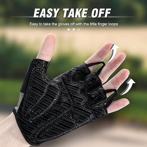 Miniatura 3 de Guantes de ciclismo para hombres y mujeres con almohadilla antideslizante que absorbe los golpes, peso ligero, ajuste agradable, guantes