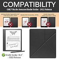 Vista 2 de Miimall Funda compatible con Kindle Scribe 2022, piel sintética de alta calidad, con función de encendido/apagado automático y múltiples ángulos
