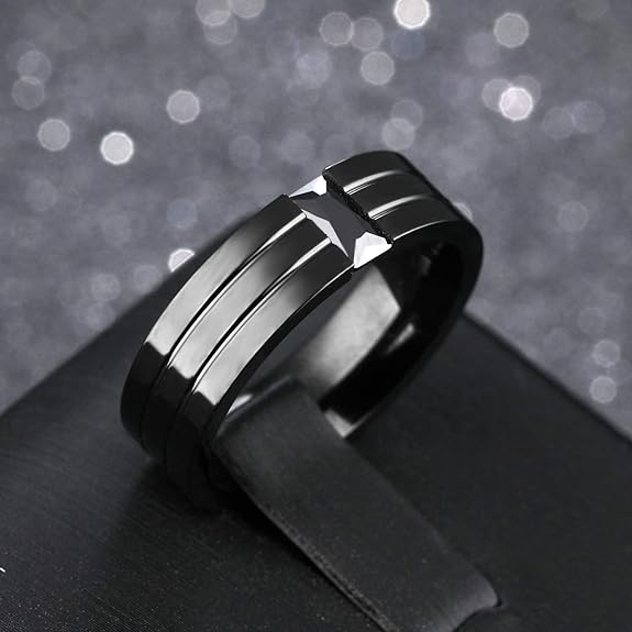 【BLACKPURPLE】17mm bijou cubic ring Amazon.com: GZSRTT Prison Ring Black Purple Cubic Zirconia