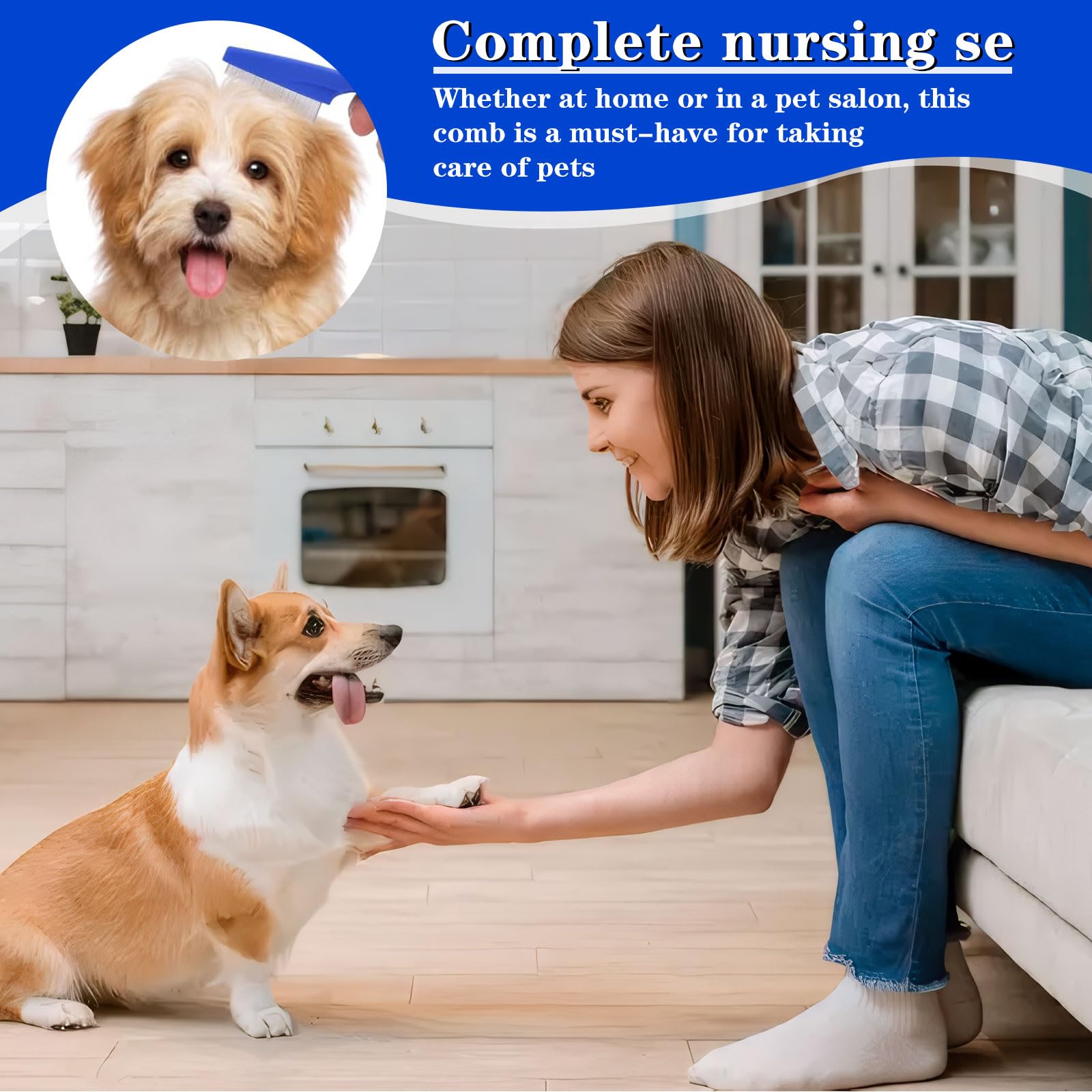 Peigne Anti-puces et Anti-poux Multifonctionnel pour Chats et Chiens - Set de Toilettage Essentiel pour Animaux de Compagnie - Peigne pour Chat, Chien, Anti-puces Maison, Fumigène Anti-puce