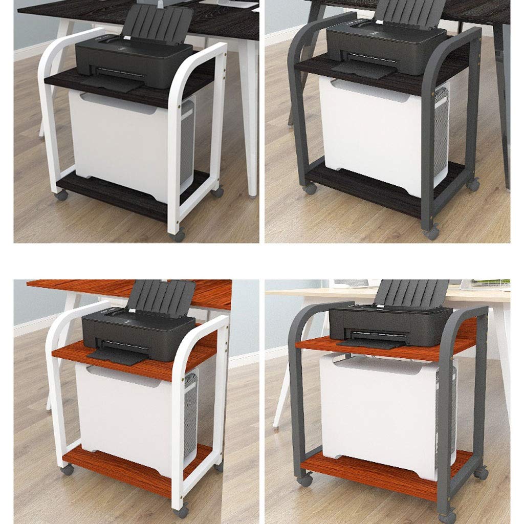 Riser per Stampante Supporto per Stampante da Tavolo Supporto per Stampante Mobile da Terra Staffa per Host Desktop Base per Rack a Doppio Strato con Ruote per Supporto per fax di casa e Ufficio (Co