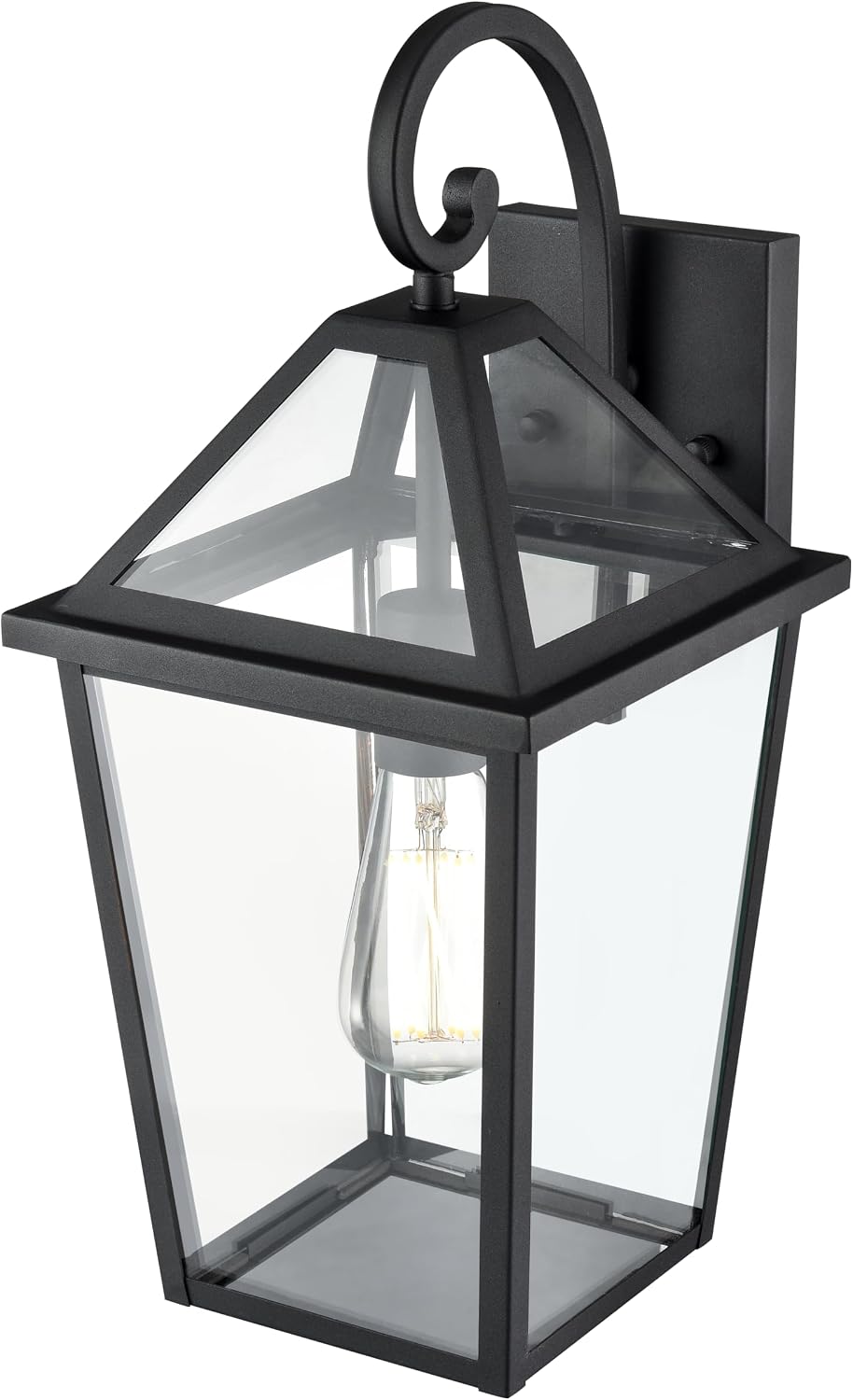 ML Lighting | Eston Collection | 91411-TBK | 1 Light Outdoor Wall Sconce in Textured Black Finish with Clear Glass Shade | Perfect for Walkways, Porches, Backyards, Patios, and Driveways