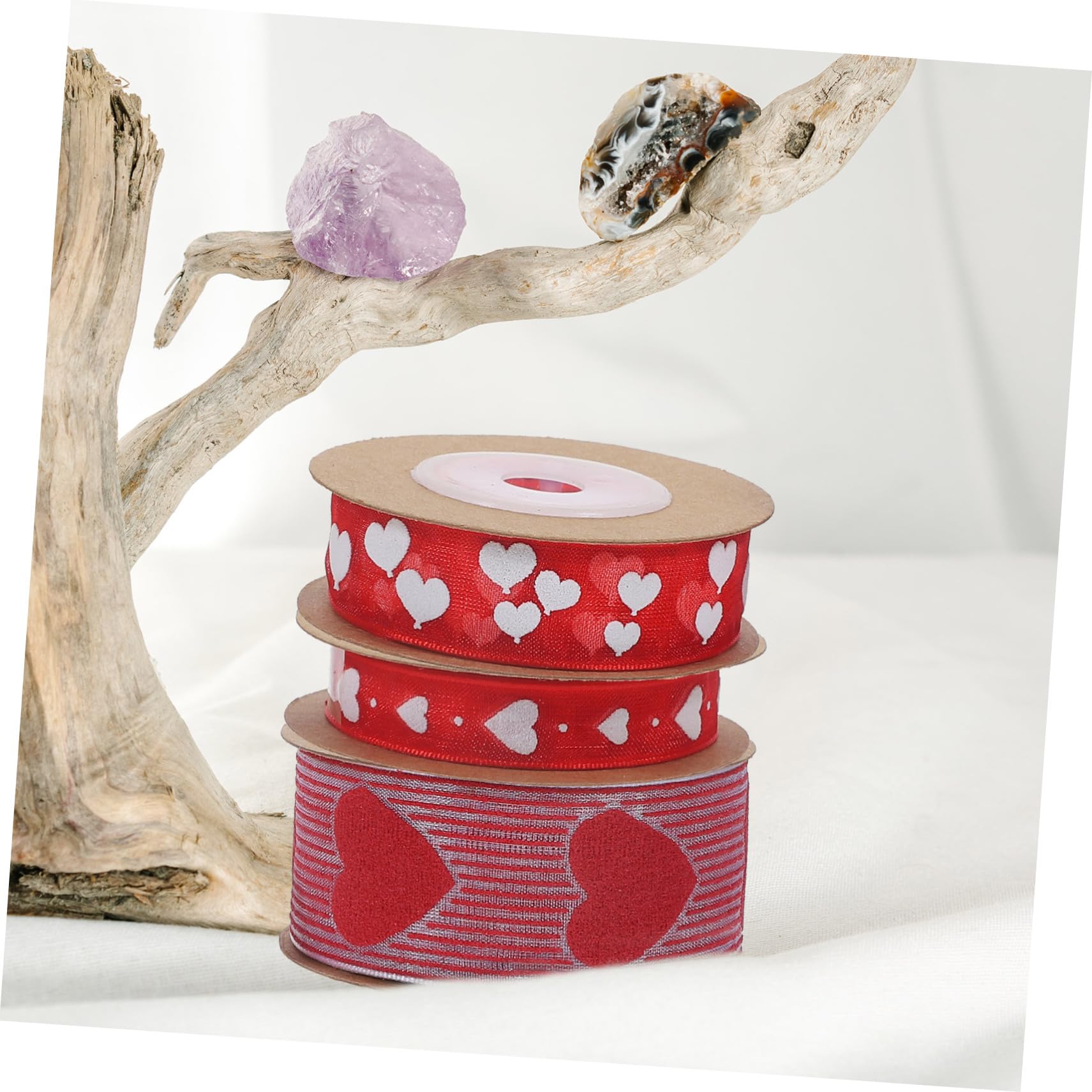 NUOBESTY 24rollen Herz-muster-ribbon Für Valentinstag Dekorationsband Für Hochzeiten Und Pro Mehrzweckbänder Für Diy Und Partydekoration