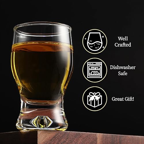 Miniatura 3 de Juego de 6 vasos de chupito  Elegantes vasos de chupito transparentes de 2 onzas  Vodka clásico de whisky vodka tequila Jerez Brandy Cordial Mini