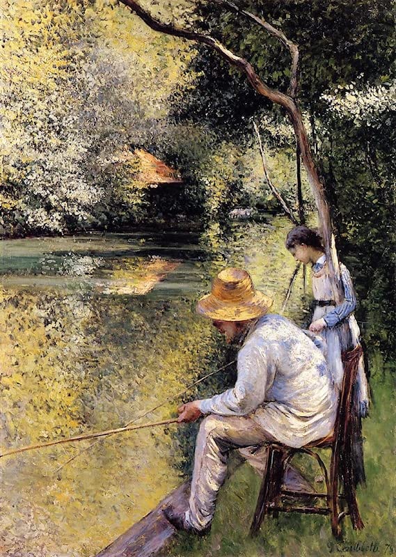Peinture Motif Pêche Caillebotte TVLAR - Toile Décorative Haute Définition pour Bureau