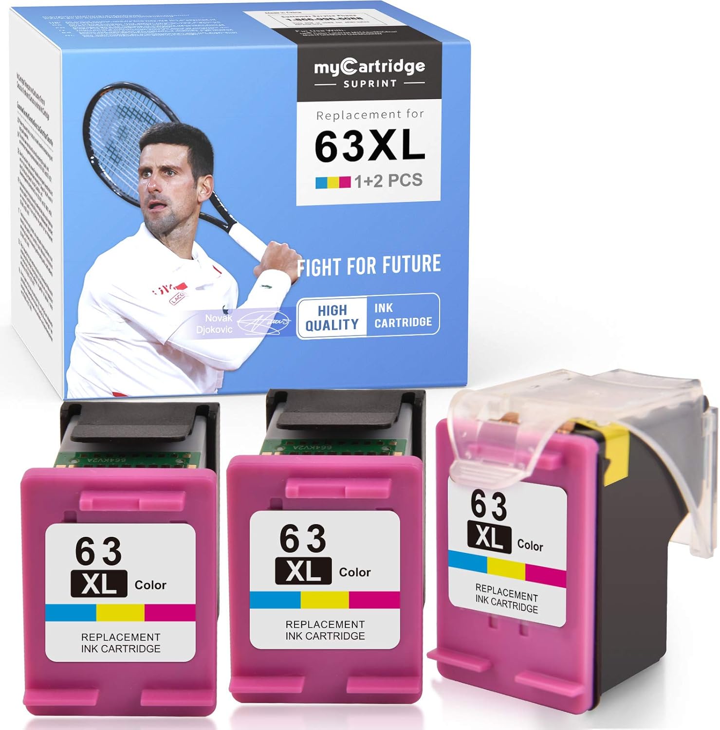 Free Shipping Offer myCartridge SUPRINT Remanufactured Ink Cartridge Replacement for HP 63 XL 63XL Eco-Saver use with Envy 4520 4512 OfficeJet 5258 5255 3830 4650 5252 4652 4516 DeskJet 3630 3632 (Tri-Color, 1 +2 Pack)
