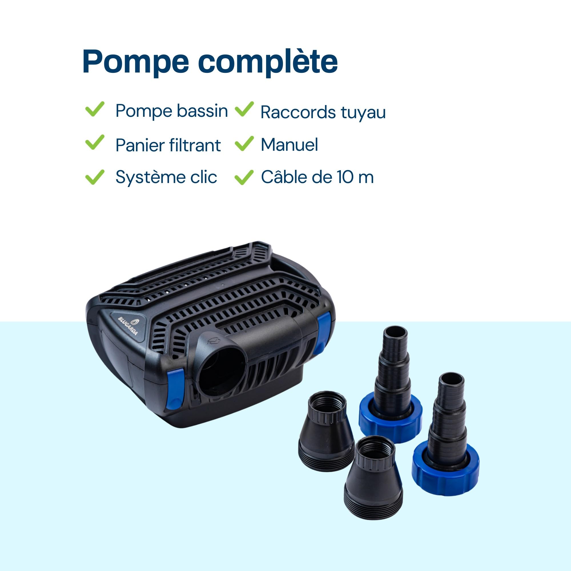 BluFlow 10.000-80 watt - Pompe de bassin ecoenergetique, filtration, Pompe à Eau, Fontaine, Jardin, Carpes Koi, Économie d'Énergie